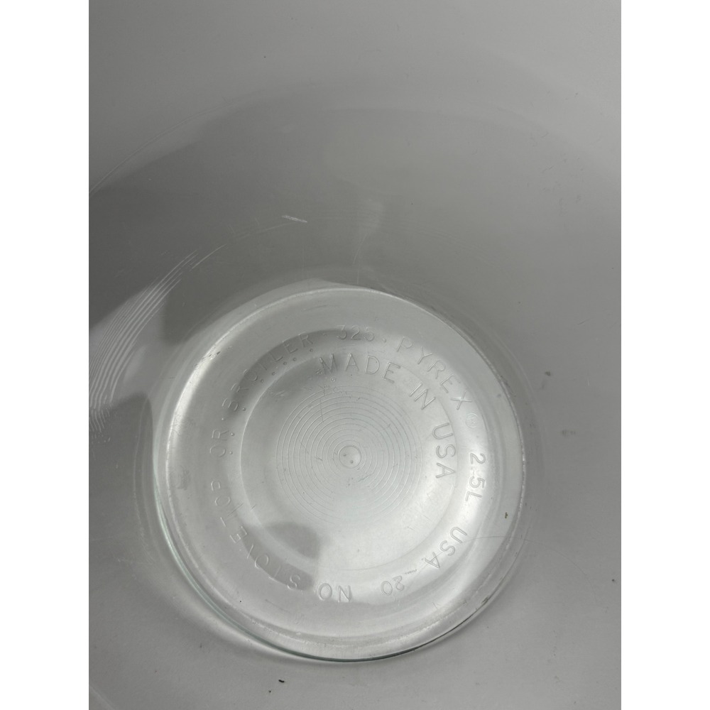 Pyrex Glass Mixing Bowl 325 2.5L Clear Made in USA Oven Broiler Safe - Picture 4 of 6